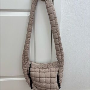 FP Movement by Free People Quilted Crossbody Bag in Taupe